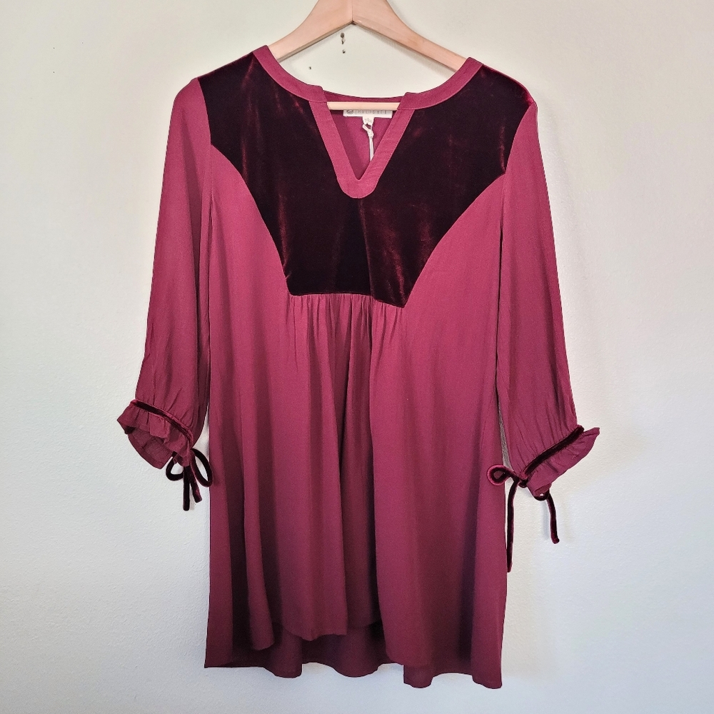 Relished burgundy 3/4 sleeves tunic S